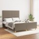 vidaXL vidaXL Rama łóżka z zagłówkiem, taupe, 140x190 cm, obita tkaniną 1