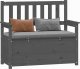 vidaXL vidaXL Ławka, szara, 112,5x51,5x96,5 cm, lite drewno sosnowe 4