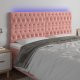 vidaXL vidaXL Zagłówek do łóżka z LED, różowy, 180x7x118/128 cm, aksamit 1