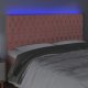 vidaXL vidaXL Zagłówek do łóżka z LED, różowy, 180x7x118/128 cm, aksamit 3