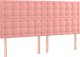 vidaXL vidaXL Zagłówek do łóżka z LED, różowy, 160x5x118/128 cm, aksamit 4