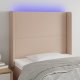 vidaXL vidaXL Zagłówek do łóżka z LED, cappuccino, 103x16x118/128cm, ekoskóra 1
