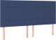 vidaXL vidaXL Zagłówek do łóżka z LED, niebieski, 180x5x118/128 cm, tkanina 4