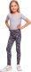 RENNWEAR Legginsy sportowe damskie dziecięce ze wzorem szare KOTY szary 152 cm 3