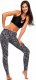 RENNWEAR Legginsy sportowe damskie dziecięce ze wzorem szare KOTY szary 152 cm 8