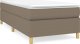 vidaXL vidaXL Łóżko kontynentalne z materacem, taupe, tkanina, 100x200 cm 2
