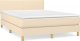 vidaXL Łóżko kontynentalne z materacem, kremowe, tkanina, 140x190 cm 2