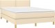 vidaXL vidaXL Łóżko kontynentalne z materacem, kremowe, tkanina, 140x190 cm 3