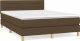 vidaXL vidaXL Łóżko kontynentalne z materacem, brązowe, tkanina, 140x190 cm 2