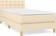 vidaXL vidaXL Łóżko kontynentalne z materacem, kremowe, tkanina, 90x190 cm 2