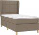 vidaXL vidaXL Łóżko kontynentalne z materacem, taupe, tkanina, 100x200 cm 3