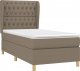 vidaXL vidaXL Łóżko kontynentalne z materacem, taupe, tkanina, 100x200 cm 3