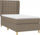 vidaXL vidaXL Łóżko kontynentalne z materacem, taupe, tkanina, 100x200 cm 3