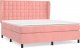 vidaXL vidaXL Łóżko kontynentalne z materacem, różowe, 160x200 cm, aksamit 2
