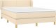 vidaXL vidaXL Łóżko kontynentalne z materacem, kremowe, tkanina, 140x190 cm 3