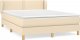 vidaXL vidaXL Łóżko kontynentalne z materacem, kremowe, tkanina, 140x190 cm 2