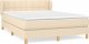 vidaXL Łóżko kontynentalne z materacem, kremowe, tkanina, 140x190 cm 2