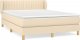 vidaXL vidaXL Łóżko kontynentalne z materacem, kremowe, tkanina, 140x190 cm 2