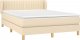 vidaXL vidaXL Łóżko kontynentalne z materacem, kremowe, tkanina, 140x190 cm 3