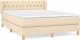 vidaXL vidaXL Łóżko kontynentalne z materacem, kremowe, tkanina, 140x190 cm 2