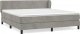 vidaXL vidaXL Łóżko kontynentalne z materacem, jasnoszare, 180x200cm, aksamit 2