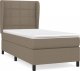 vidaXL vidaXL Łóżko kontynentalne z materacem, taupe, tkanina, 100x200 cm 2