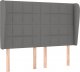 vidaXL vidaXL Łóżko kontynentalne z materacem, ciemnoszara tkanina 140x190 cm 6
