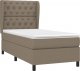 vidaXL vidaXL Łóżko kontynentalne z materacem, taupe, tkanina, 80x200 cm 3