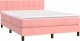 vidaXL vidaXL Łóżko kontynentalne z materacem i LED, różowy aksamit 140x200cm 4