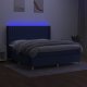 vidaXL vidaXL Łóżko kontynentalne z materacem, niebieskie 180x200 cm, tkanina 3