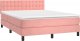 vidaXL vidaXL Łóżko kontynentalne z materacem i LED, różowy aksamit 140x200cm 3