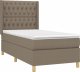 vidaXL vidaXL Łóżko kontynentalne z materacem, taupe, tkanina, 100x200 cm 3
