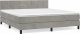 vidaXL vidaXL Łóżko kontynentalne z materacem, jasnoszare, 180x200cm, aksamit 2