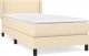 vidaXL vidaXL Łóżko kontynentalne z materacem, kremowe, tkanina, 90x190 cm 2