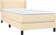 vidaXL vidaXL Łóżko kontynentalne z materacem, kremowe, tkanina, 90x190 cm 3