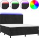 vidaXL vidaXL Łóżko kontynentalne z materacem i LED, czarny aksamit 180x200cm 2