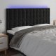 vidaXL vidaXL Zagłówek do łóżka z LED, czarny, 180x5x118/128 cm, aksamit 1
