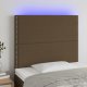 vidaXL vidaXL Zagłówek do łóżka z LED ciemnobrązowy 100x5x118/128 cm tkanina 1
