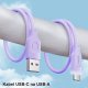 Kabel USB Usams USB-A - USB-C 1.2 m Fioletowy (brak) 23