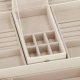 Springos Szkatułka na biżuterię ekoskóra 25x25x8,5 cm kremowy organizer z przegródkami UNIWERSALNY 13