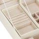 Springos Szkatułka na biżuterię ekoskóra 25x25x8,5 cm kremowy organizer z przegródkami UNIWERSALNY 14