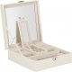 Springos Szkatułka na biżuterię ekoskóra 25x25x8,5 cm kremowy organizer z przegródkami UNIWERSALNY 9