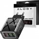 Ładowarka Alogy Ładowarka sieciowa Alogy szybka 3x USB-A Quick Charge QC 3.0 Czarna + Kabel USB-C 1