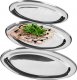Excellent Houseware Taca do serwowania stalowa owalna srebrna zestaw 3 szt. 1