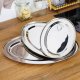 Excellent Houseware Taca do serwowania stalowa owalna srebrna zestaw 3 szt. 2