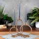 Home Styling Collection Świecznik na długą świeczkę aluminiowy złoty 19 cm 6