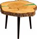 Wood & Resin Stolik z plastra drewna Żywica epoksydowa 51 cm x 55 cm x 4,5 cm Nogi 20 cm | Szlifowany, Lakierowany spód (matowy) PDOS_090225_Z04 1
