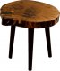 Wood & Resin Stolik z plastra drewna Żywica epoksydowa 51 cm x 52 cm x 5,5 cm Nogi 45 cm | Szlifowany, Lakierowany spód (matowy), Opalany, Luminescencja PDOS_090305_Z06 1