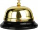 Vilde Dzwonek stołowy recepcyjny ręczny metalowy złoty 8,5x6 cm 7