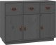 vidaXL Komoda, szara, 100x40x75 cm, lite drewno sosnowe 2